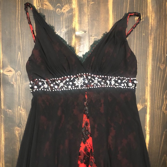 Glam Gurlz by Precious Formals Sz 8 Red & Black ALine, Lace Up Prom/Formal Gown - Picture 3 of 3